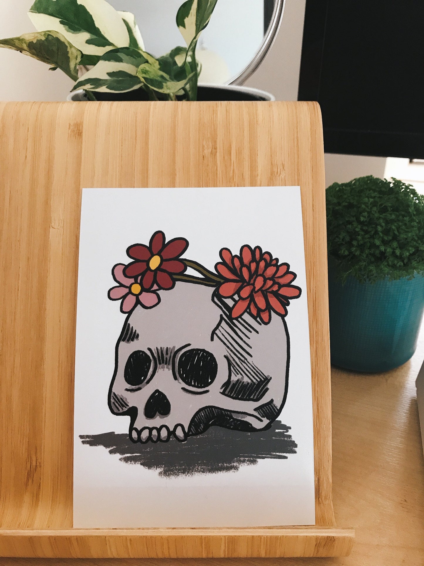 Flower Skull Art Print