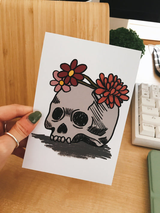 Flower Skull Art Print