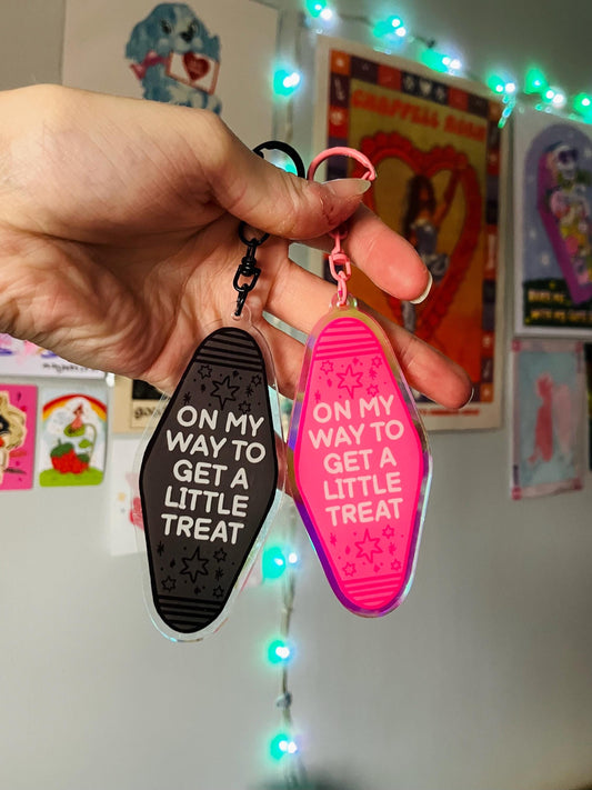 Treat Yourself acrylic keyring