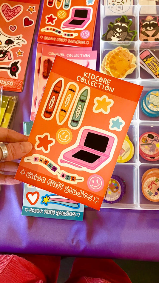 Kidcore collection A6 sticker sheet