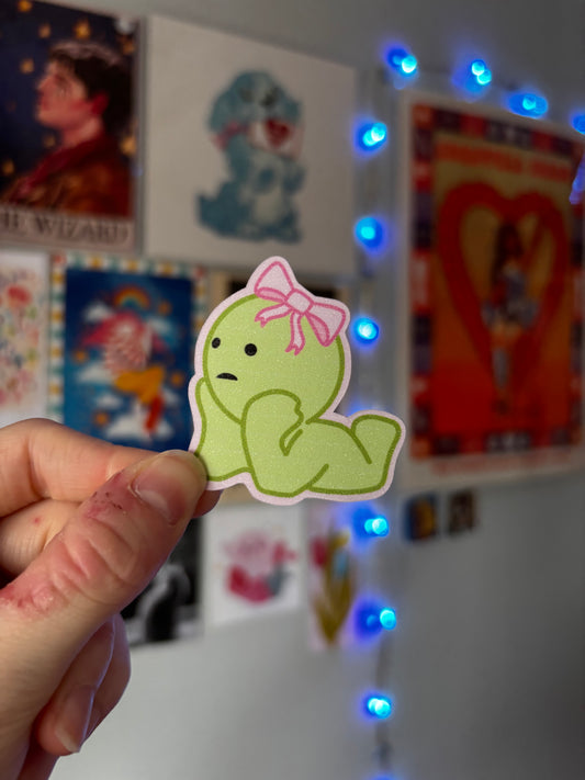 Laying Green Man Trinket Sticker