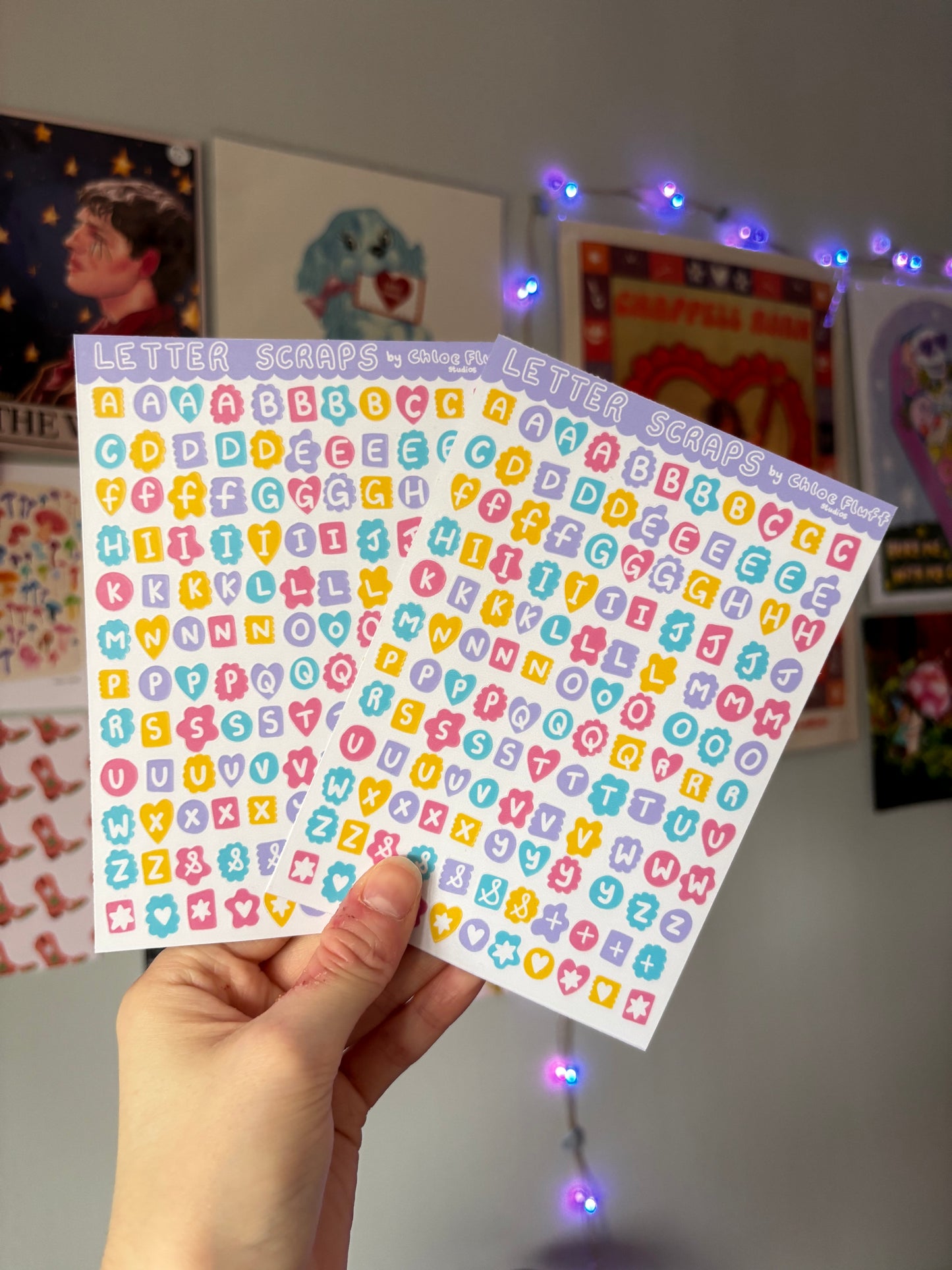 Colourful Letter Scrap Sticker Sheet