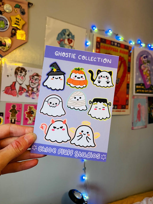 Ghosties A6 sticker sheet