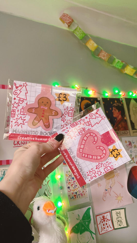 Christmas Magnetic Bookmarks, digital art, booktok, book accessories, cottagecore , gift, reading, cute, stocking filler, stocking stuffer