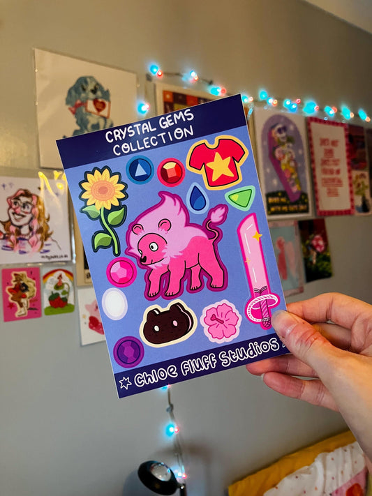 Crystal Gems A6 Sticker Sheet