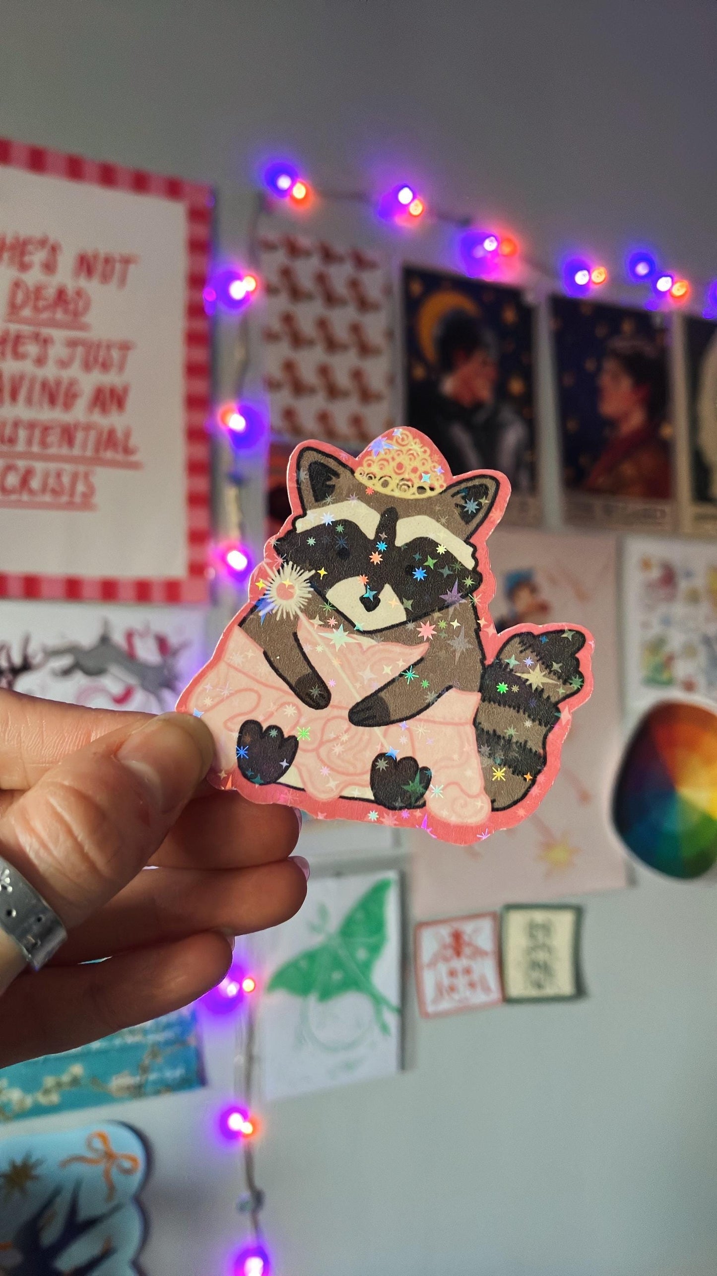 Wicked raccoon sticker, vinyl, stickers, glinda , elphaba, musical theatre, wicked the musical, cute, gift