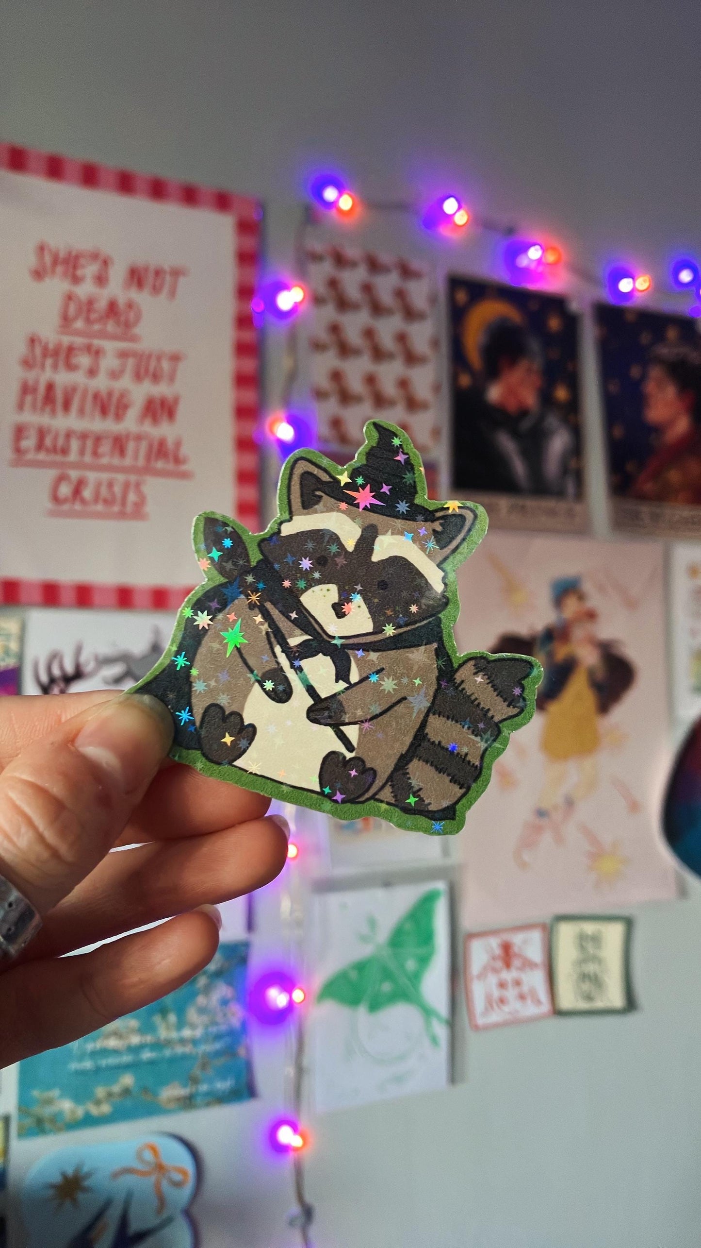 Wicked raccoon sticker, vinyl, stickers, glinda , elphaba, musical theatre, wicked the musical, cute, gift