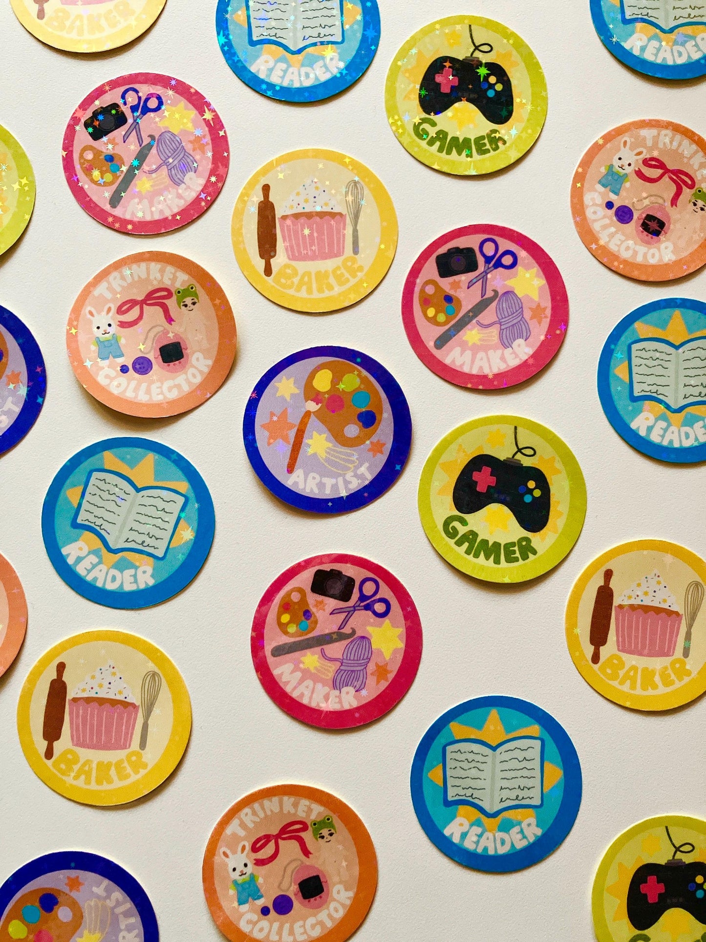 Sparkly hobby scout badge stickers
