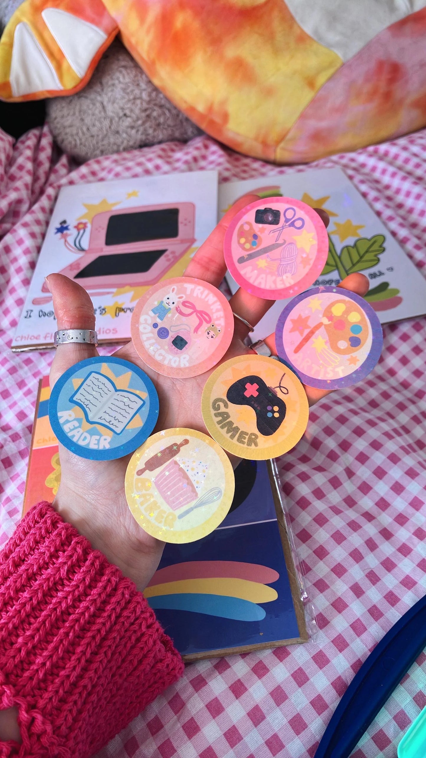 Sparkly hobby scout badge stickers